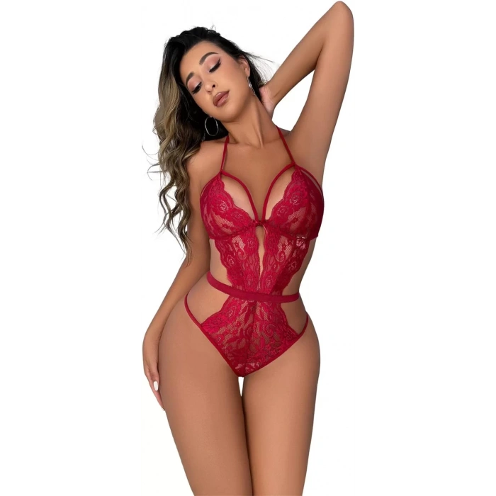 Fantezi Babydoll Trend Seri Oryantel Dantel Kırmızı