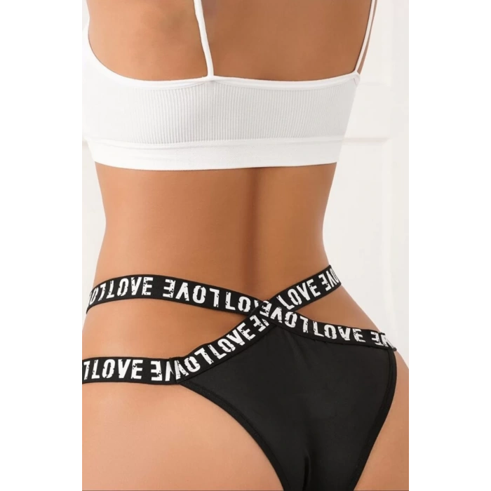 Fantezi İç Çamaşırı Külot Esnek Serisi Siyah