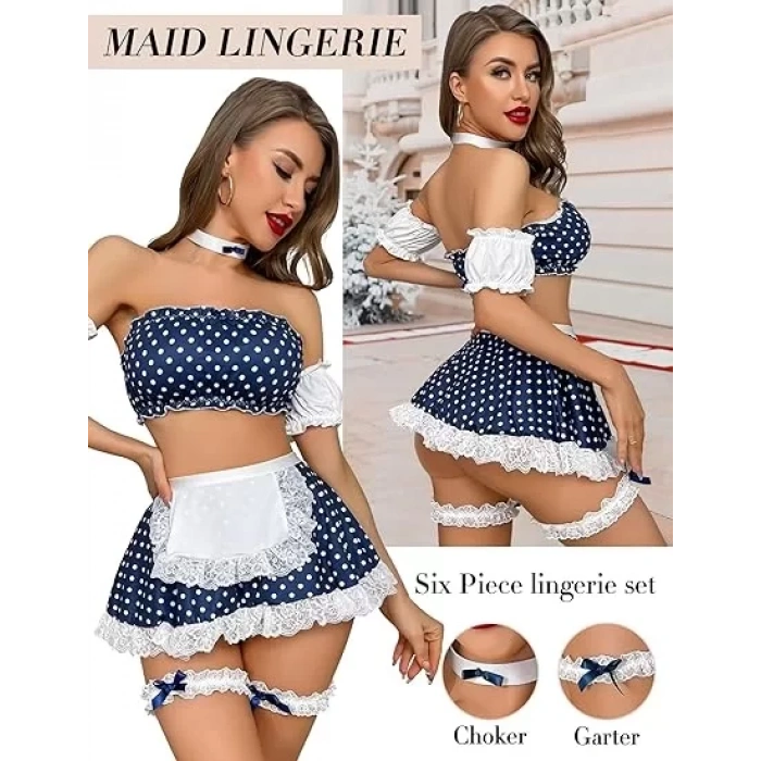 Fantezi Kostum Pötükare Mavi Beyaz