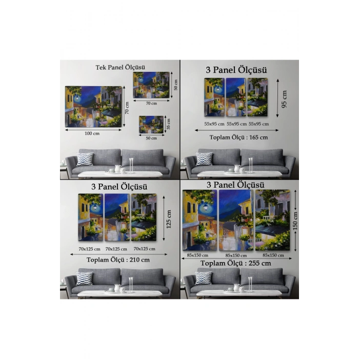 Fenerli Deniz Manzaralı Sokak, Kanvas Duvar Tablosu-1189