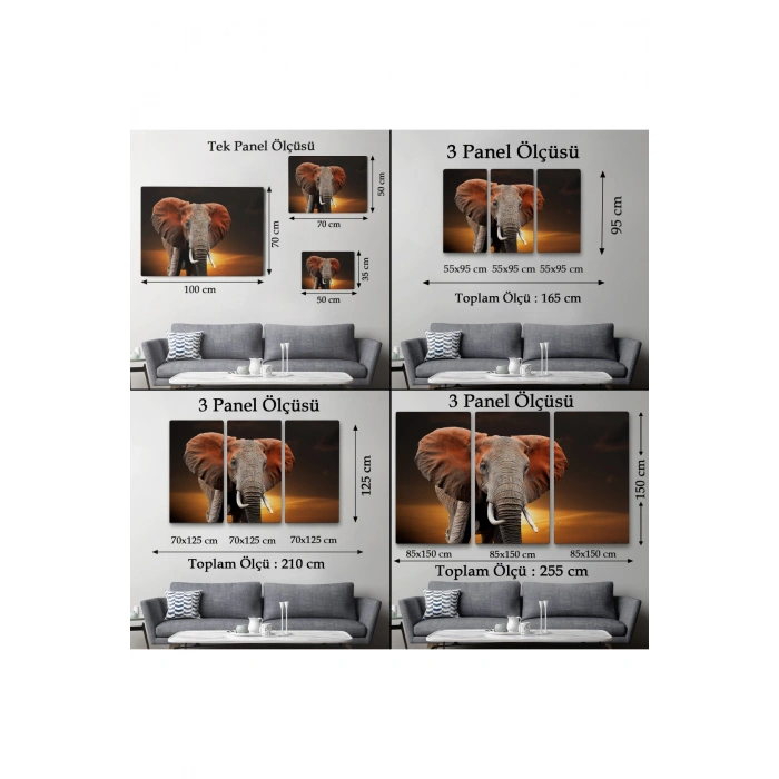 Fil Dekoratif Kanvas Tablo 1167