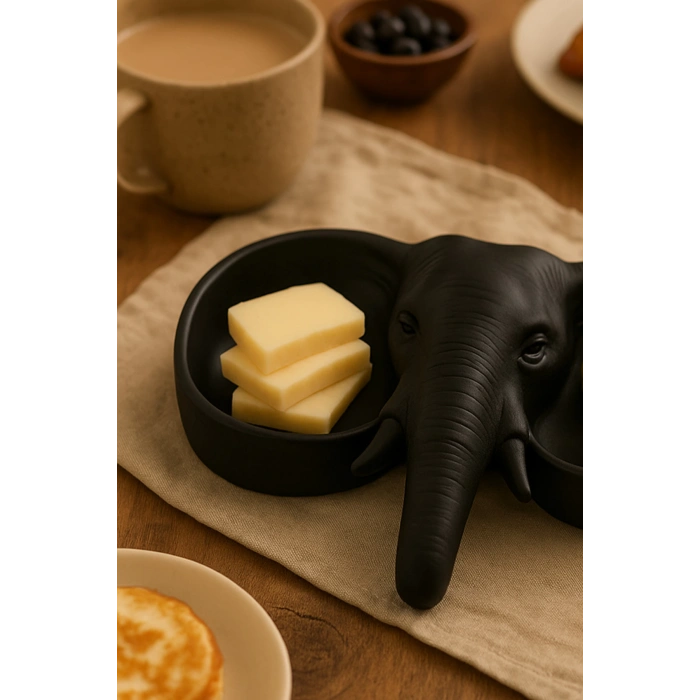 Fildişi Fil Figür Dekoratif Sunum Tabak