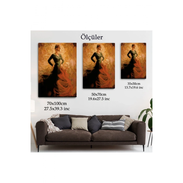Flamenko Dansçısı Kadın Dekoratif Duvar Tablosu-6425