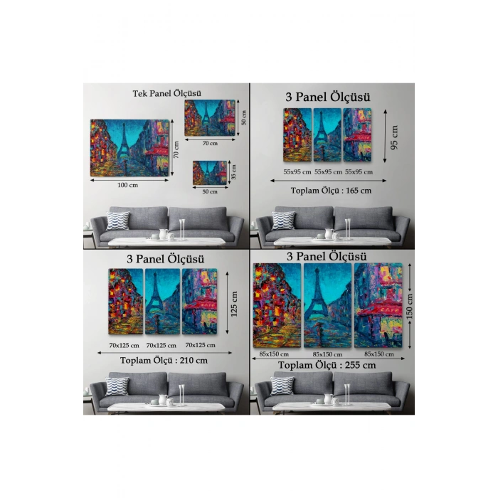 Fransa Paris Sokakları Duvar Tablosu-1219