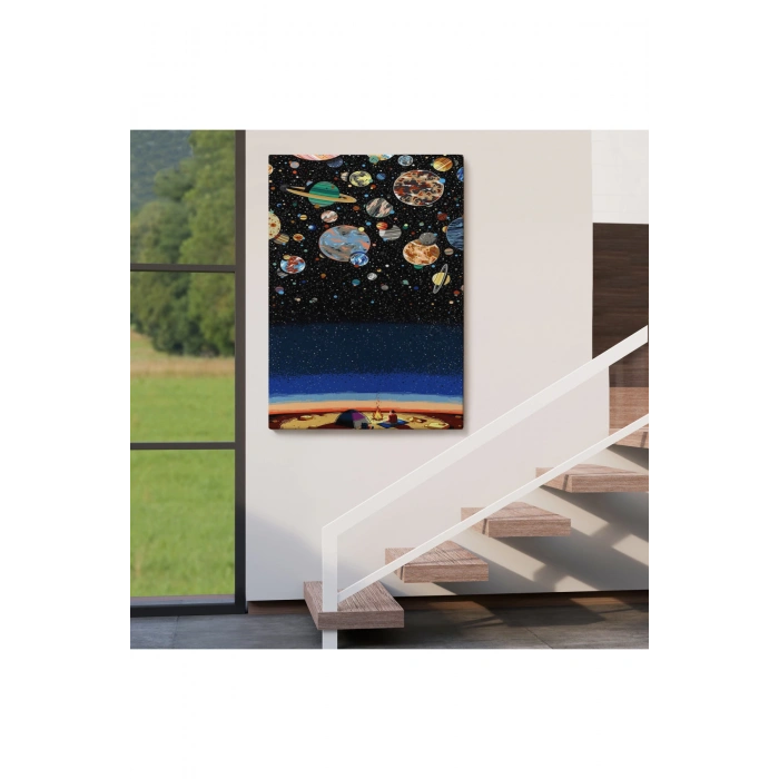 Galaxiyi İzleyen Kampçı Duvar Tablosu-6352