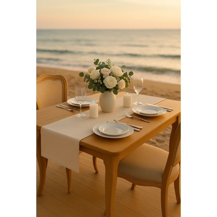 Gardenya Keten Runner Masa Örtüsü 35 x 150 cm