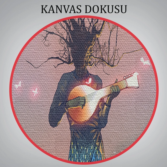 Geceyarısı Ud Çalan Kadın Kanvas Tablo-3593