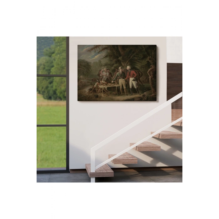 General Francis Marion Bir İngiliz Subayı Yemeğini Paylaşmaya Davet Eden Tablosu-6547