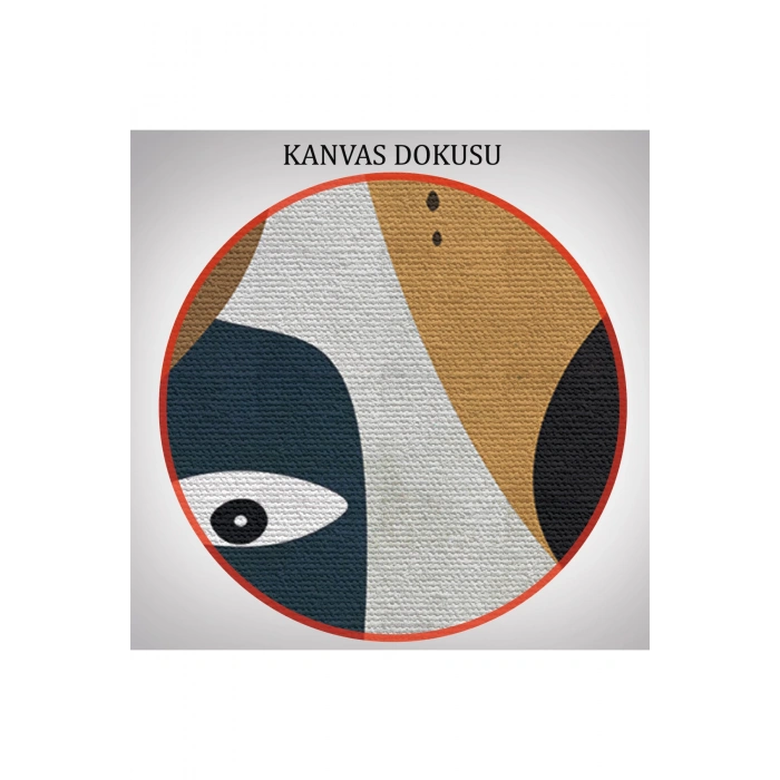 Gerçeküstü Soyut Yüzler Dekoratif Duvar Tablosu Üçlü Set-DO-91