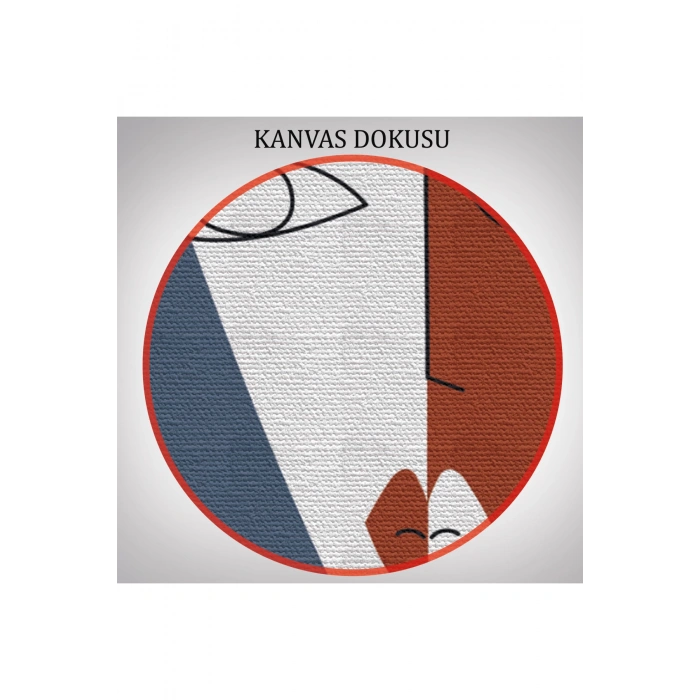 Gerçeküstü Soyut Yüzler Dekoratif Duvar Tablosu Üçlü Set-DT-97