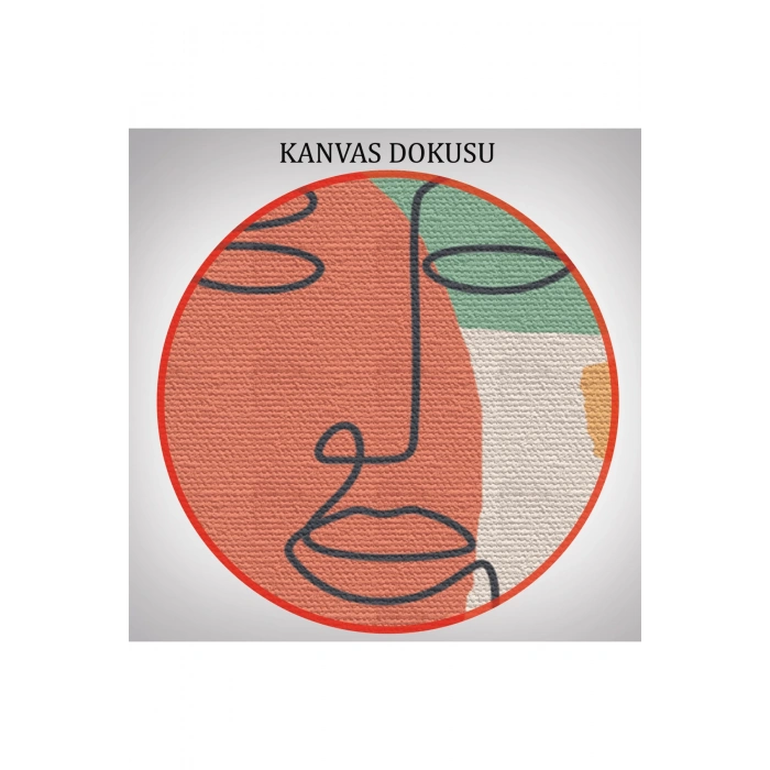 Gerçeküstü Soyut Yüzler Dekoratif Duvar Tablosu Üçlü Set-EA-100