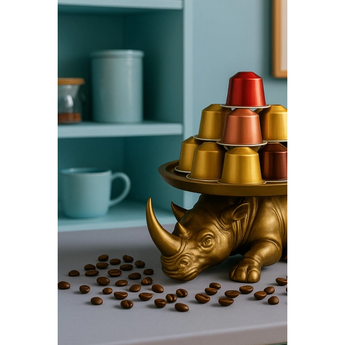 Gergedan Gold Dekor Sunumluk 14 x 14 cm