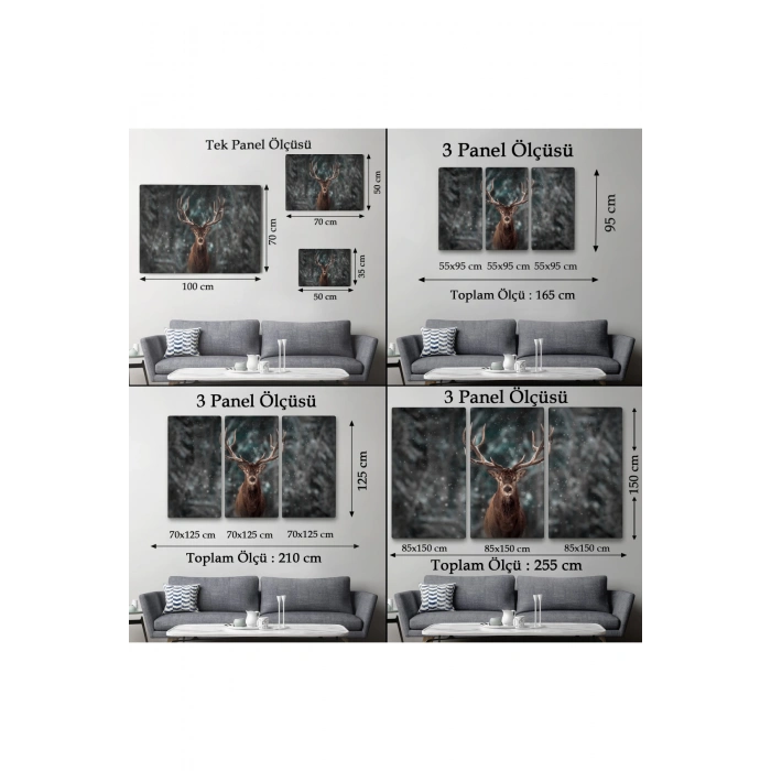 Geyik Dekoratif Kanvas Tablo 1164