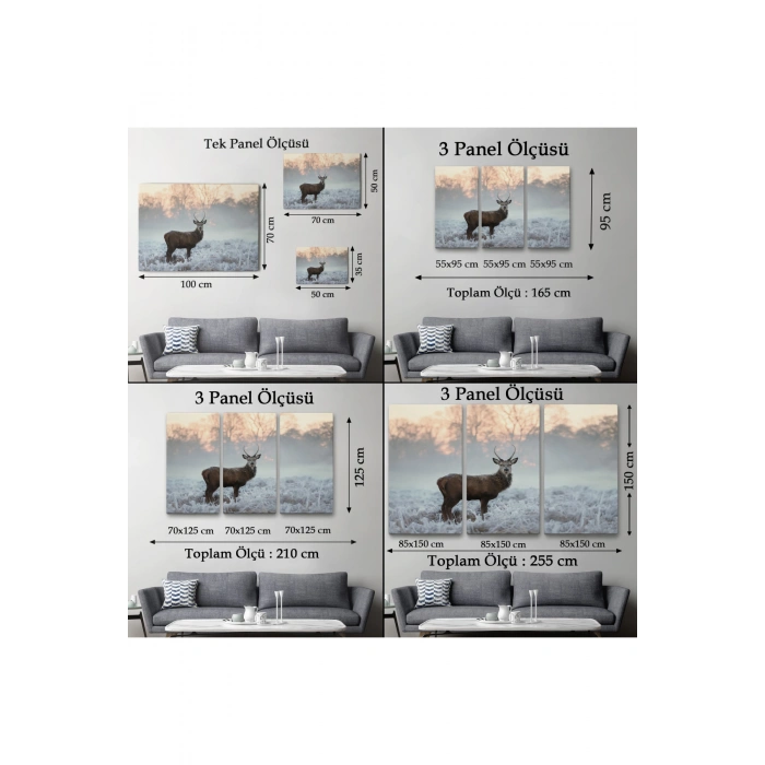 Geyik Dekoratif Kanvas Tablo 1166