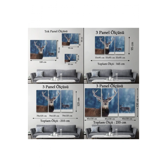 Geyik Dekoratif Kanvas Tablo 1168
