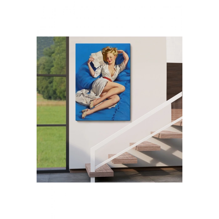 Gil Elvgren Pin-up Aşk Mektubu Duvar Tablosu-6449