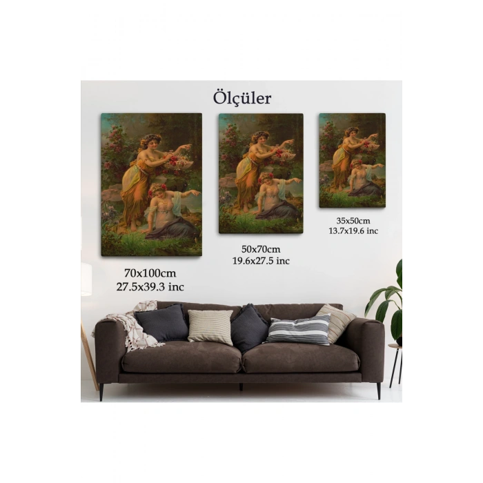 Göl kenarındaki Çiçekli Kadın Dekoratif Duvar Tablosu-6248