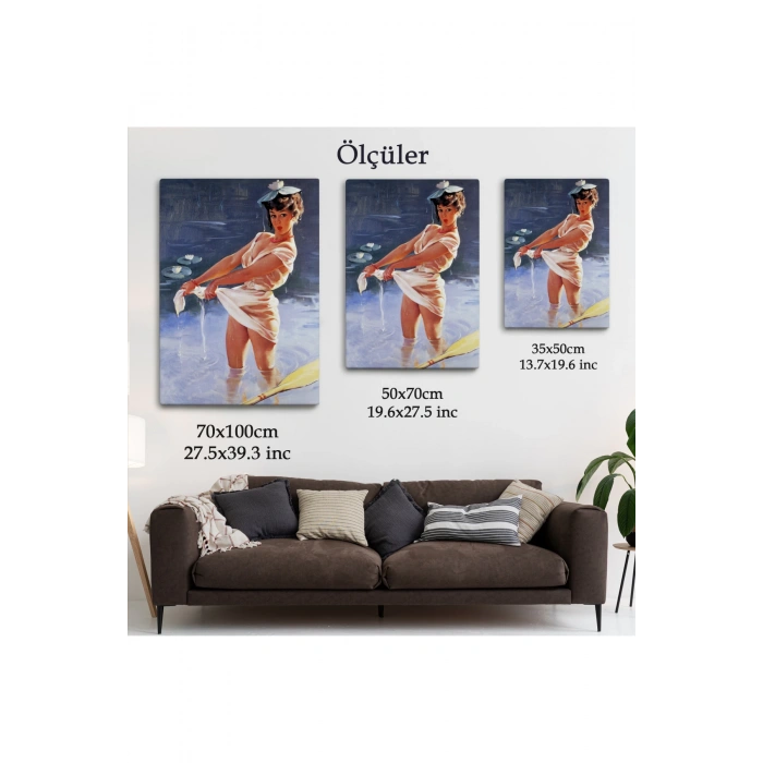 Göldeki İslanmış Sexi Kadın Duvar Tablosu-6455