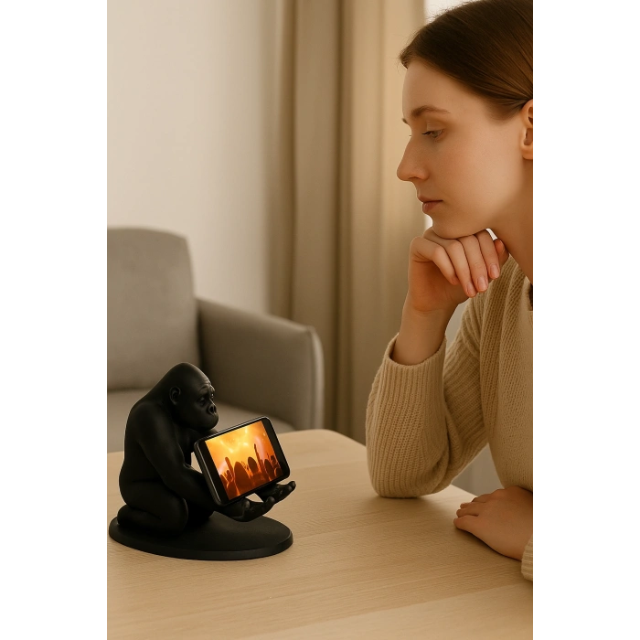 Goril Figür Telefon Kalem Tutucu 13 x 13 cm