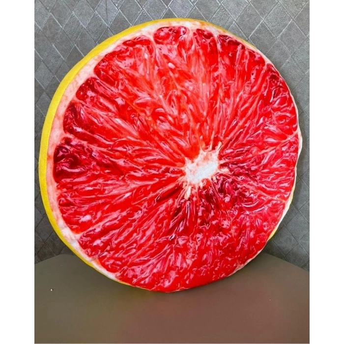 Greyfurt Desenli Dekoratif Çok Amaçlı Yer Bahçe Balkon Kamp Minderi Çapı 65 cm