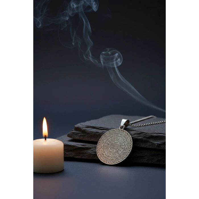 Gümüş Renk Cennetül Esma Yazılı Çelik Kolye Kararmaz Paslanmaz Zincirli Unisex Kolye