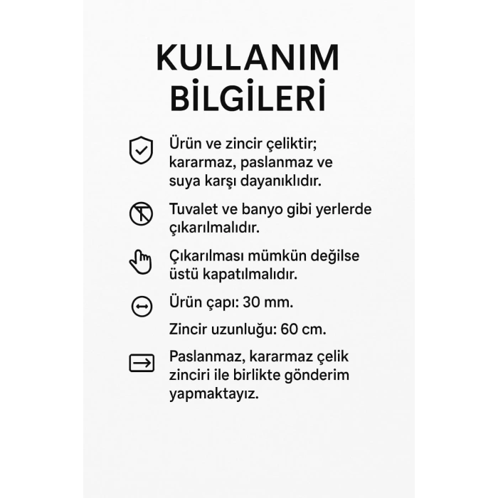 Gümüş Renk Titanyum Kaplama Çelik Kolye Paslanmaz Zincir Kararmaz, Paslanmaz Dayanıklı