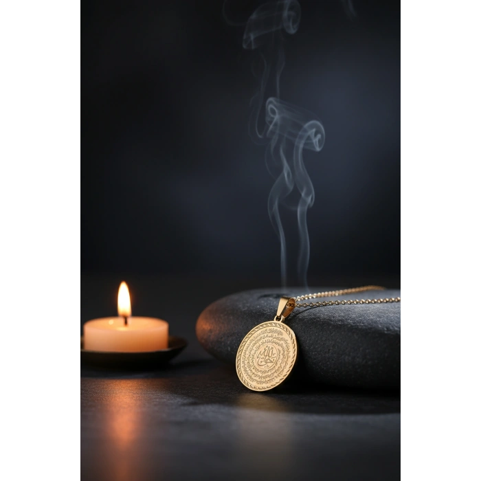 Hakkani Mührü ve Nalı Şerif Yazılı AltınKaplama Çelik Kolye