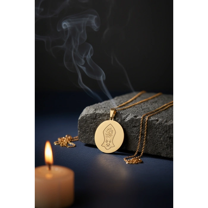 Hakkani Mührü ve Nalı Şerif Yazılı AltınKaplama Çelik Kolye