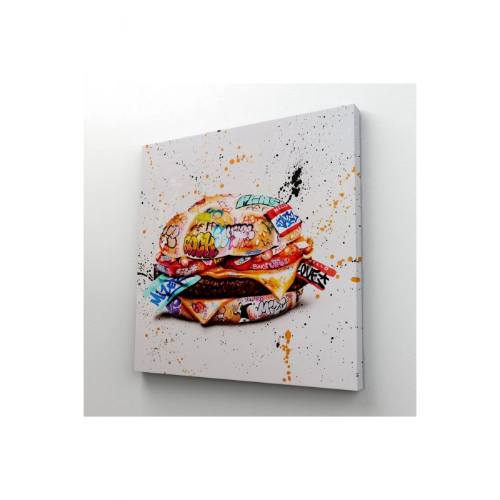 Hamburger Graffiti Kanvas Tablo, Banksy Sokak Graffiti Tablo-5344