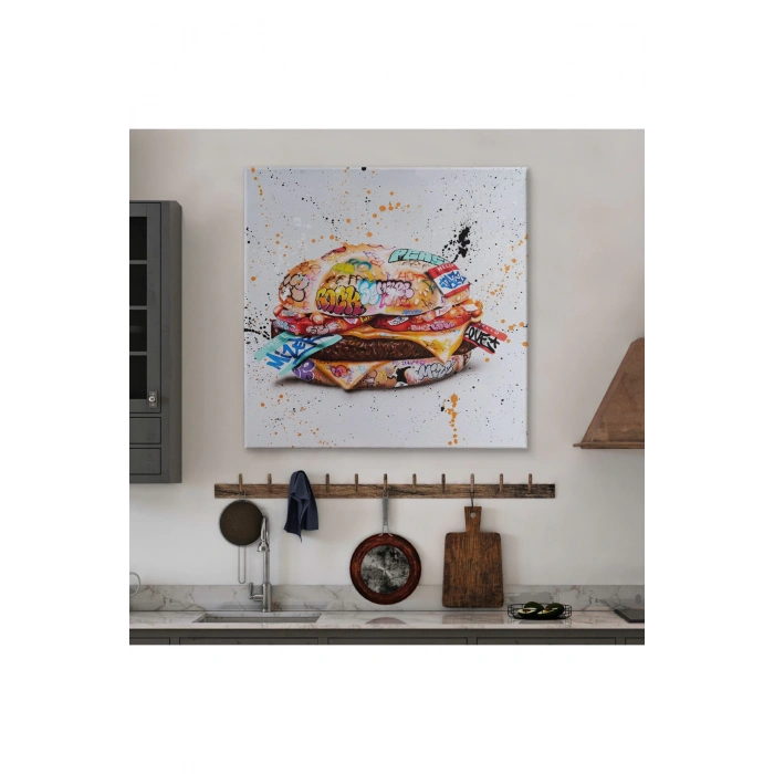 Hamburger Graffiti Kanvas Tablo, Banksy Sokak Graffiti Tablo-5344