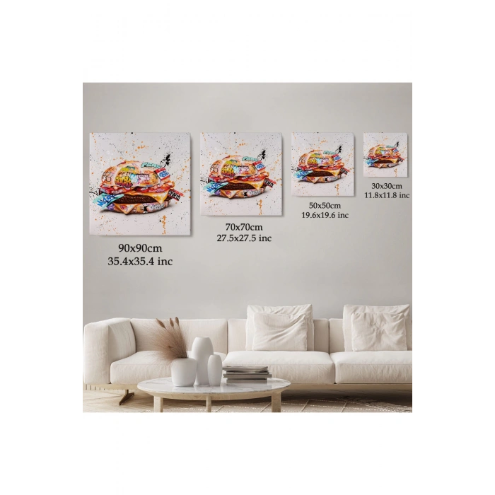 Hamburger Graffiti Kanvas Tablo, Banksy Sokak Graffiti Tablo-5344