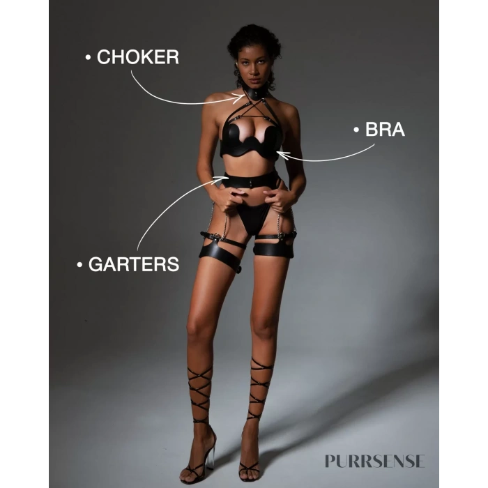 Harness Fantezi Deri Büstiyer Alt Kemer Serisi 3 Renk