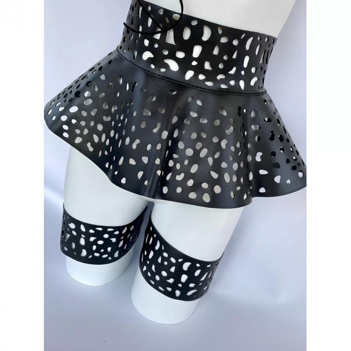 Harness Fantezi Özel Seri Maske Büstiyer Etek Kelepçe Bacak Bandı