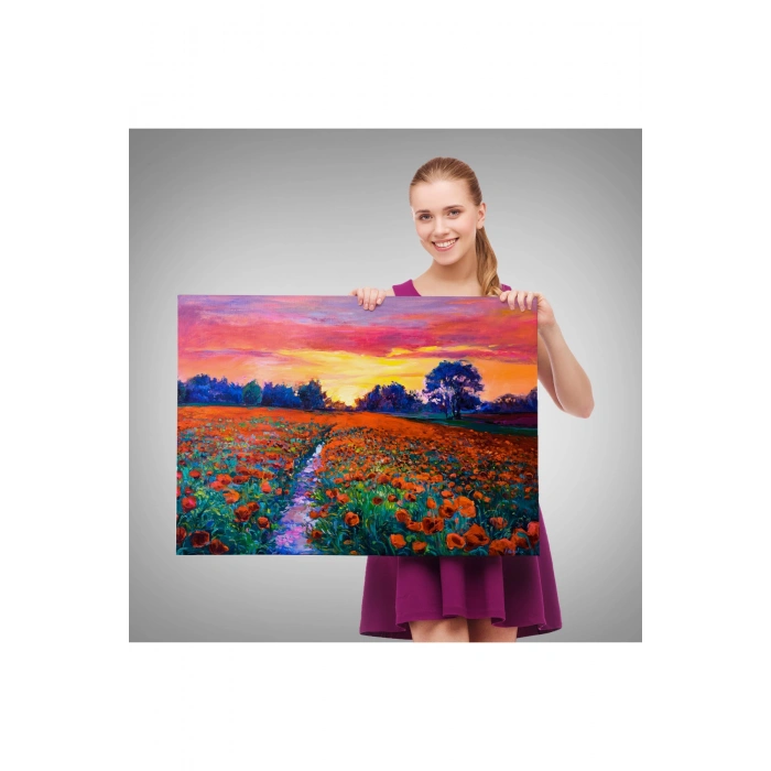 Haşhaş Tarlasının Yağlı Boya Tablosu-1211