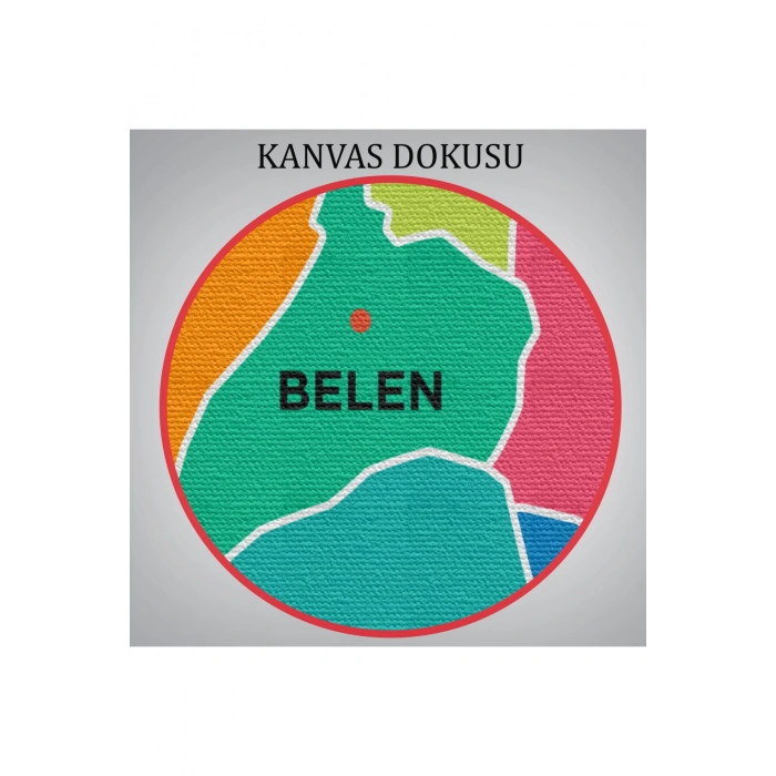 Hatay  İli ve İlçeler Haritası  Dekoratif Kanvas Tablo 1354