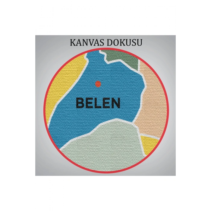 Hatay  İli ve İlçeler Haritası  Dekoratif Kanvas Tablo 1355