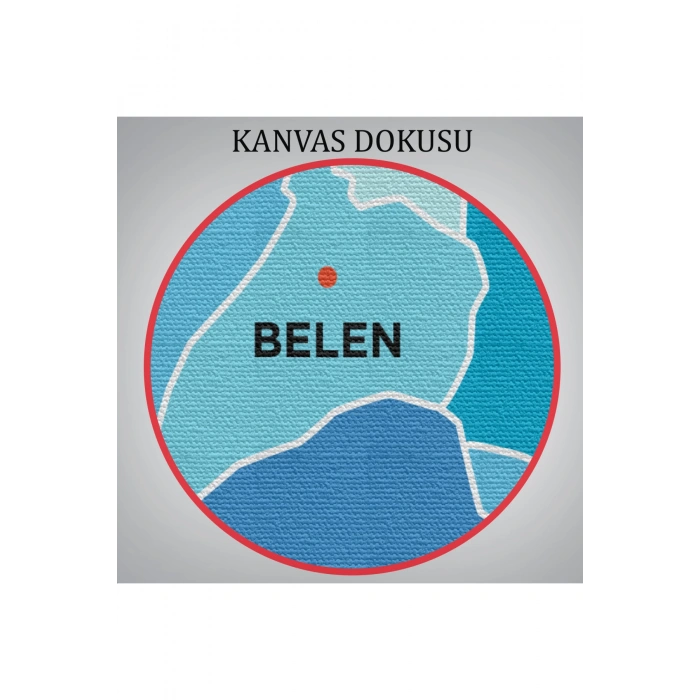 Hatay  İli ve İlçeler Haritası  Dekoratif Kanvas Tablo 1356