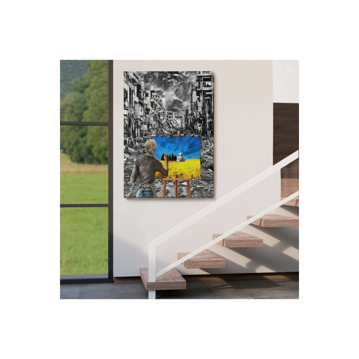 Hayalindeki Ukraynayi Çizen Ukraynalı Ressam Tablosu-6295