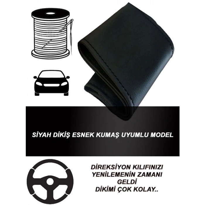 HYUNDAI ERA Uyumlu Araç,Araba,Oto direksiyon kılıfı siyah dikiş