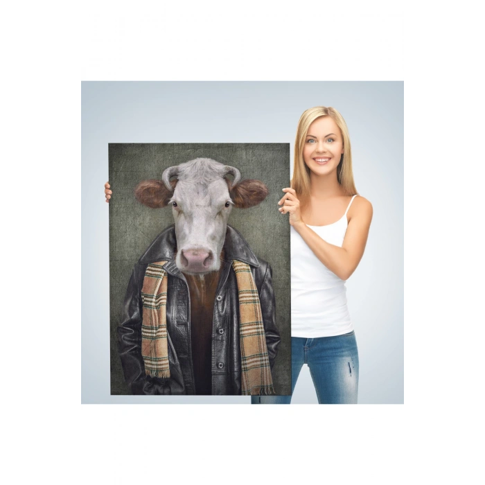 İnek Kafalı İnsan Kanvas Tablo-4997