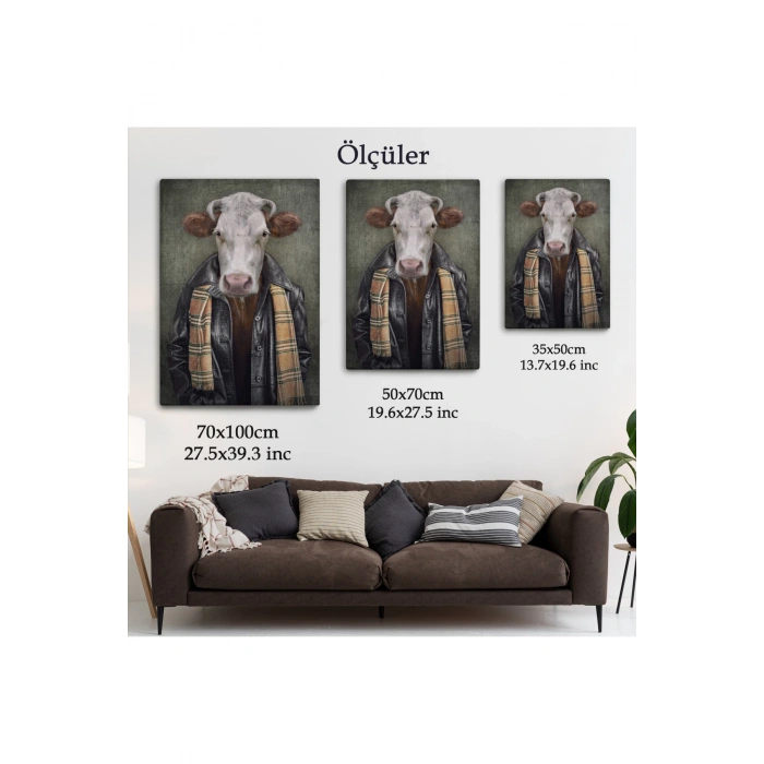 İnek Kafalı İnsan Kanvas Tablo-4997