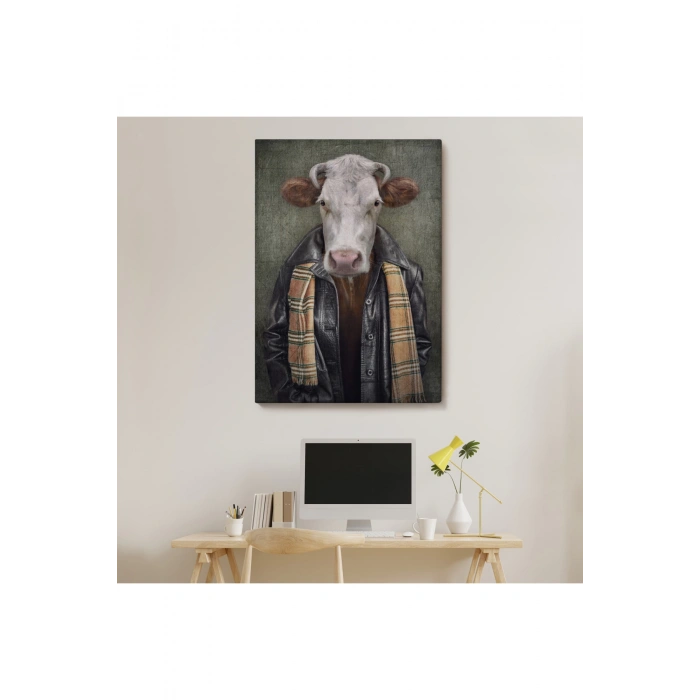 İnek Kafalı İnsan Kanvas Tablo-4997