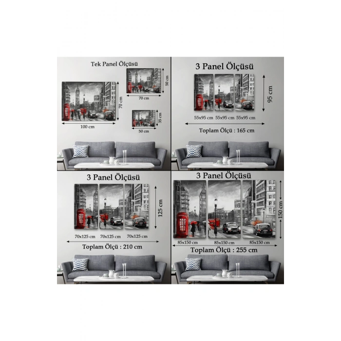 Ingiltere Londra Yağlıboya Görünüm Dekoratif Tablo-3543