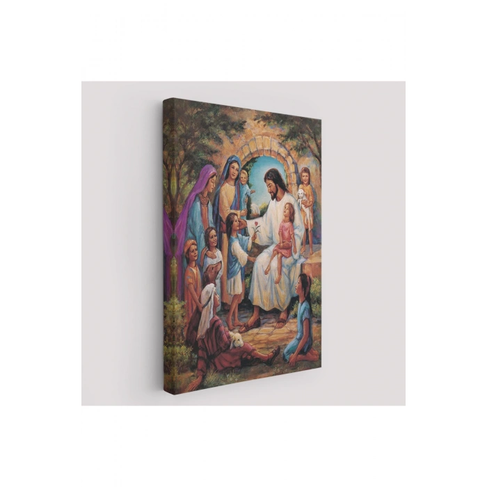 İsa Mesih ve Çocuklar Dekortif Duvar Tablosu-6236