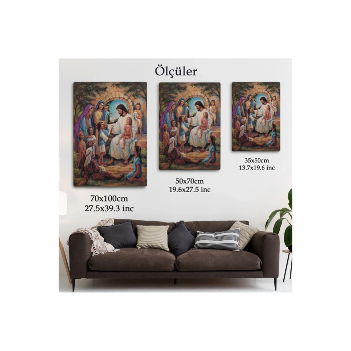 İsa Mesih ve Çocuklar Dekortif Duvar Tablosu-6236