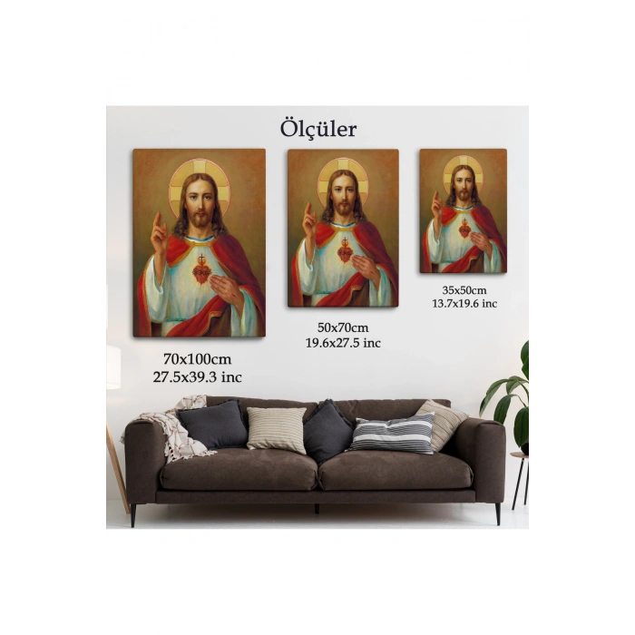İsanın En Kutsal Kalbi Tablosu - The Most Sacred Heart Of Jesus-6478