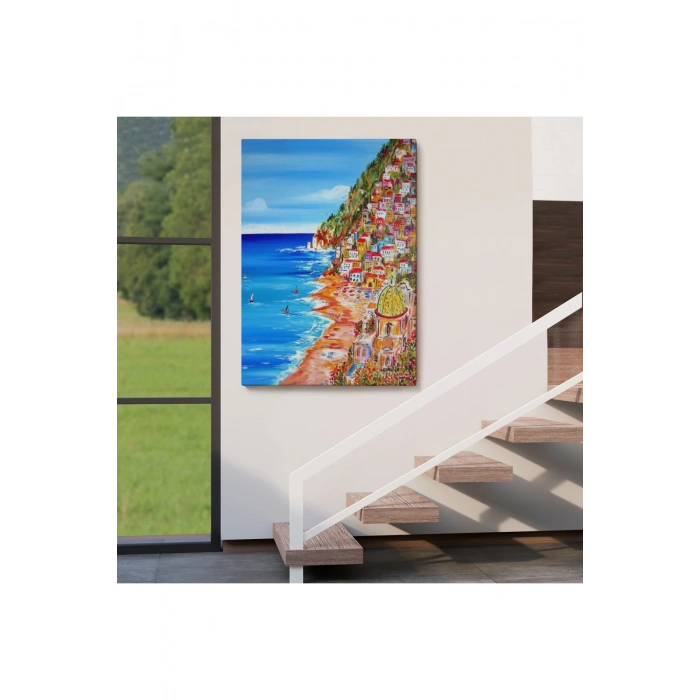 İtalya La Bella Positano Amalfi Sahili Duvar Tablosu-6237