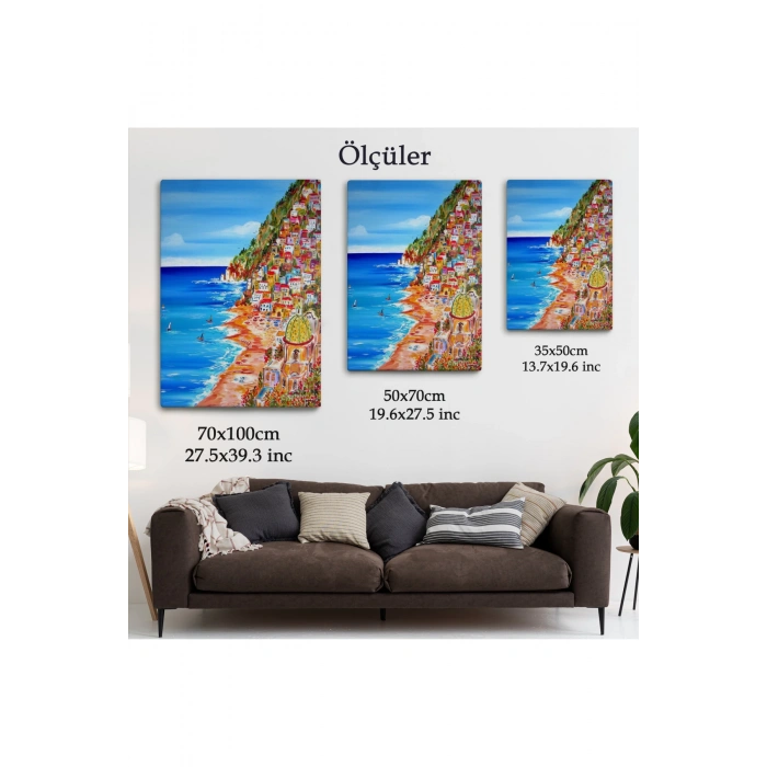 İtalya La Bella Positano Amalfi Sahili Duvar Tablosu-6237