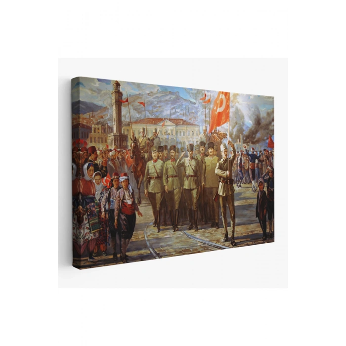 İzmirin Kurtuluşu Tablosu - Atatürkün İzmire Girişi-6627