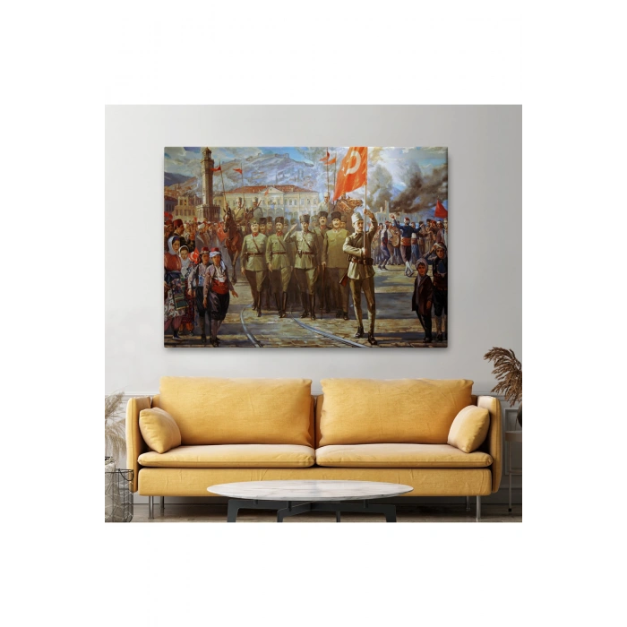 İzmirin Kurtuluşu Tablosu - Atatürkün İzmire Girişi-6627